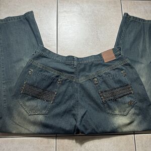 VTG Enyce Baggy Men’s 42x32 Y2K JNCO Southpole Style Wide Leg Grunge Blue Jeans